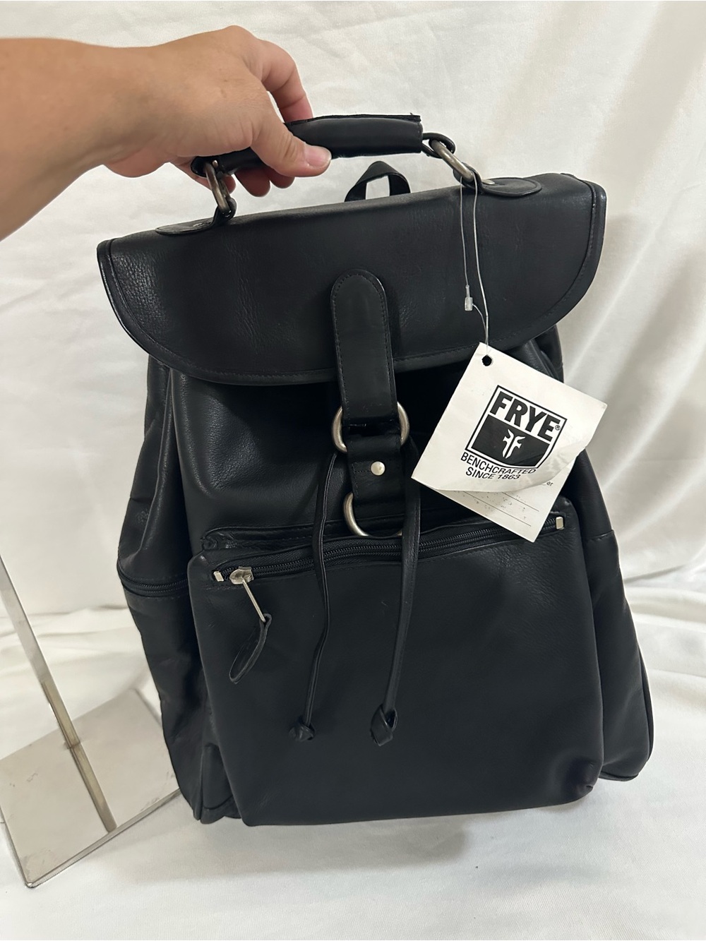 Frye Black Leather Backpack brand new with tags